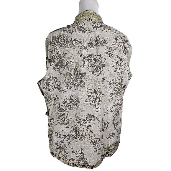 Chico's Zenergy~Woman Sz. 3(XL)~Green/Brown Floral Print Full Zip Jacket Stretch - Picture 8 of 9